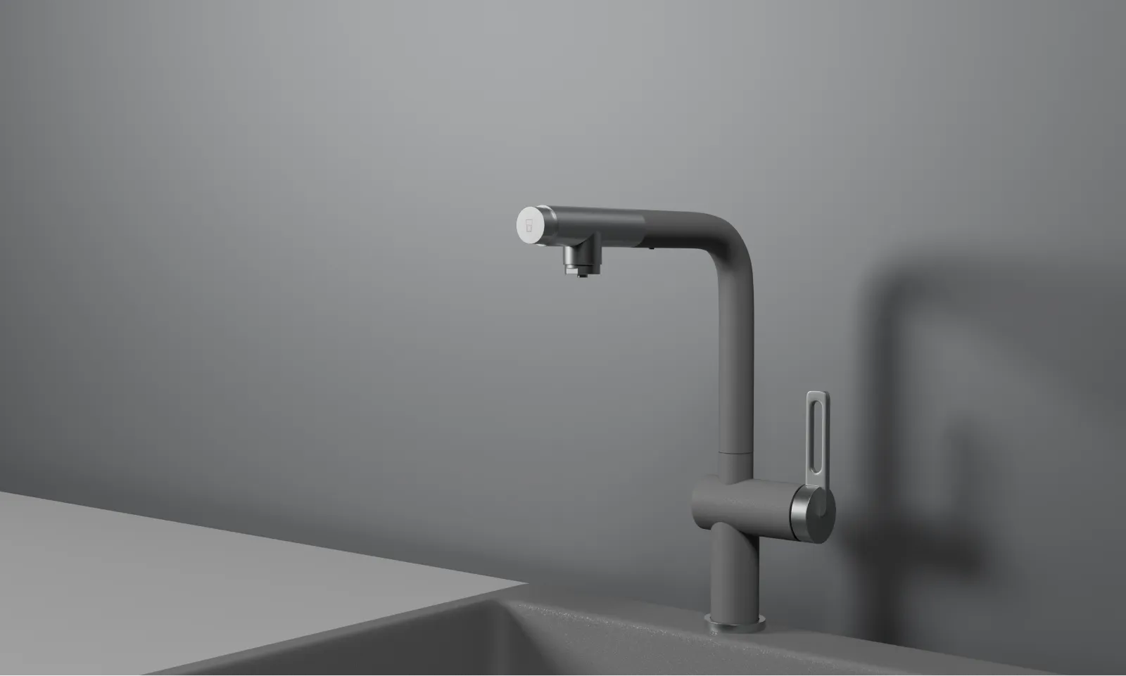 GR-8169, АЛЮМИНИУМ, СМЕСИТЕЛЬ КУХОННЫЙ С ВЫДВИЖНЫМ ИЗЛИВОМ