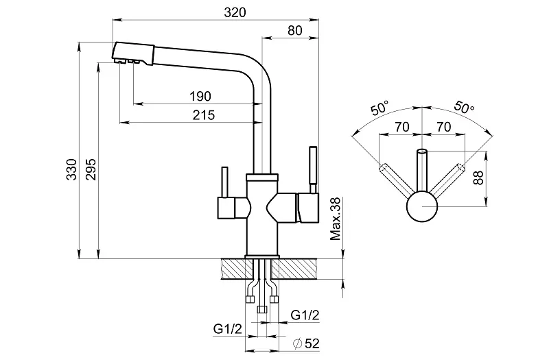 2015, АЛЮМИНИУМ, СМЕСИТЕЛЬ КУХОННЫЙ