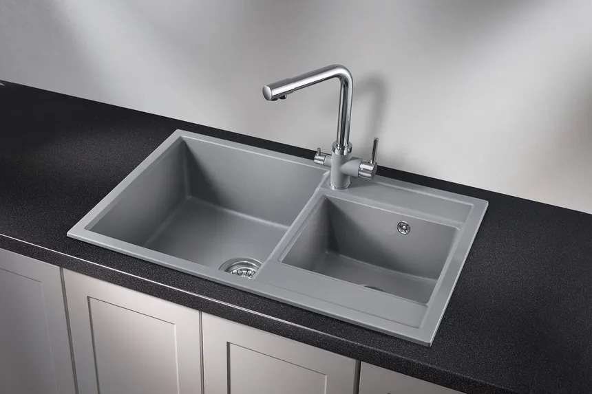 8201, АЛЮМИНИУМ, кухонная мойка, кварц